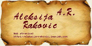 Aleksija Raković vizit kartica